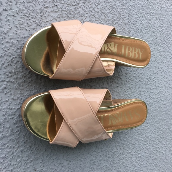 Sam & Libby Pink Wedge Sandals Size 8 - Picture 3 of 8